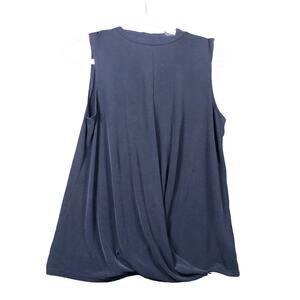Banana Republic Womens Blouse Black Faux Wrap Tank Sleeveless Super Stretch S